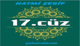 17.cüz hatim Kuranı Kerim mukabele