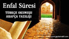 Enfal Süresi Okunuşu Arapçası