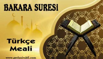 Bakara Suresi Türkçe Meali