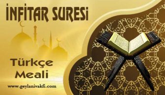 İnfitar Suresi Meali